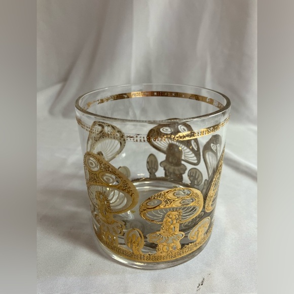 Vintage Culver Inspired Mushroom Glass with Gold Design - Picture 7 of 10